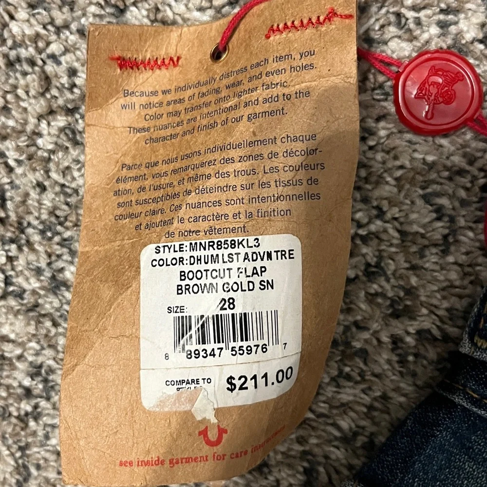 True Religion Blue Denim Jeans with Red Label